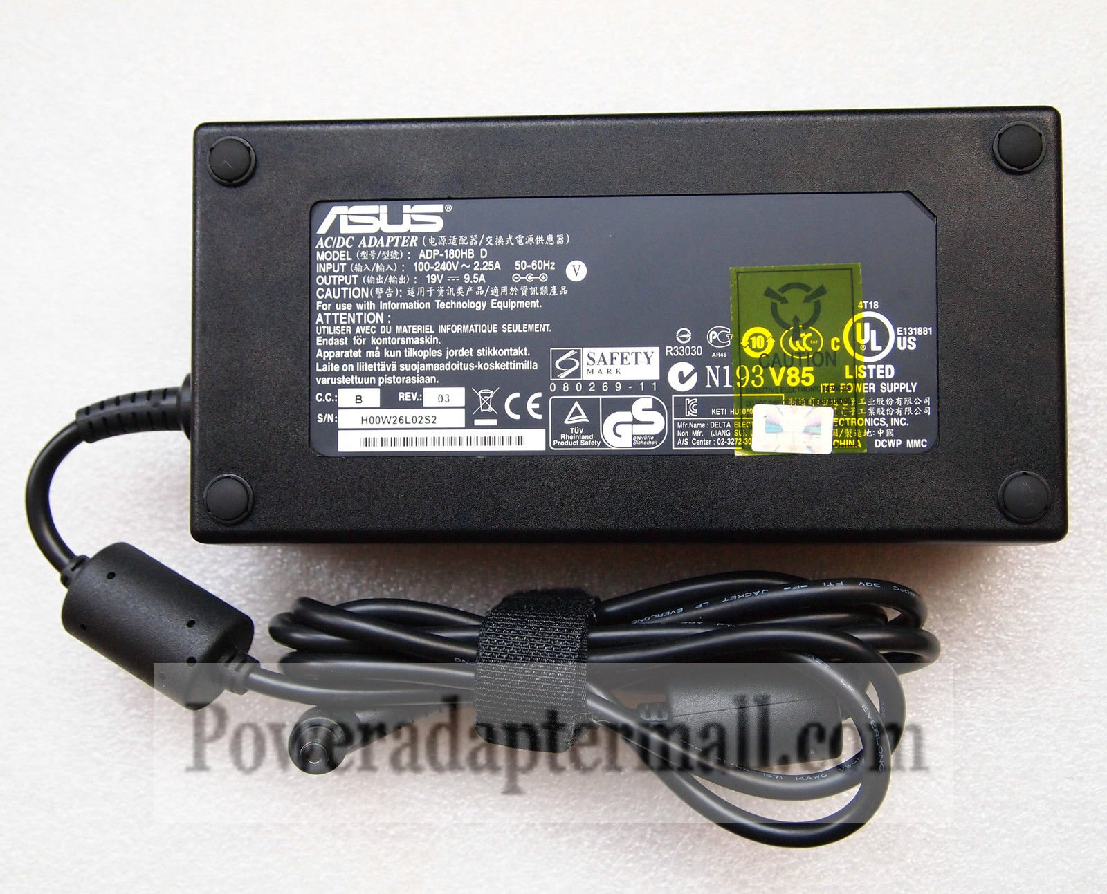 19V 9.5A Asus ADP-180HB D 04G266009420 power AC Adapter