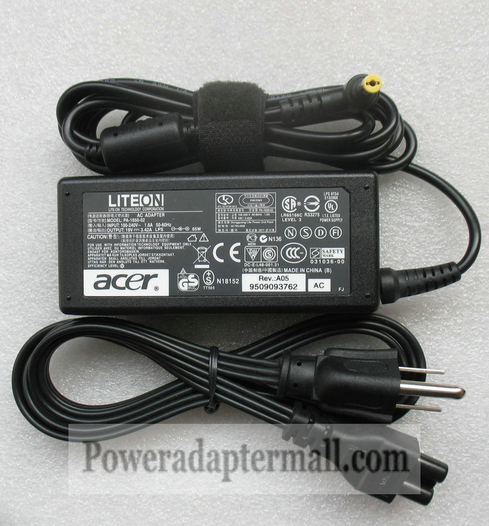 New Genuine 19V 3.42A Acer Aspire 3810 3810T AC Adapter Charger