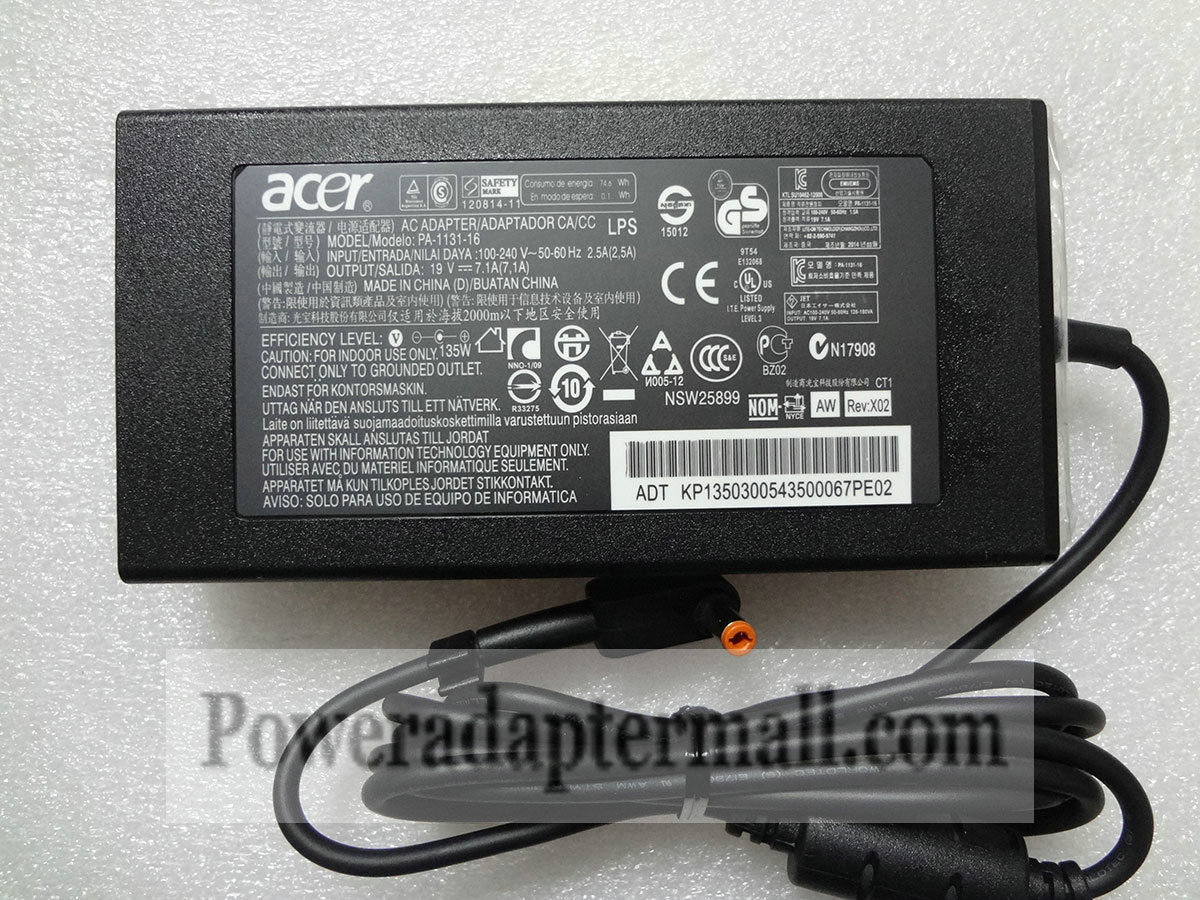NEW 135W Slim Original Acer PA-1131-05 19V 7.1A AC Adapter power