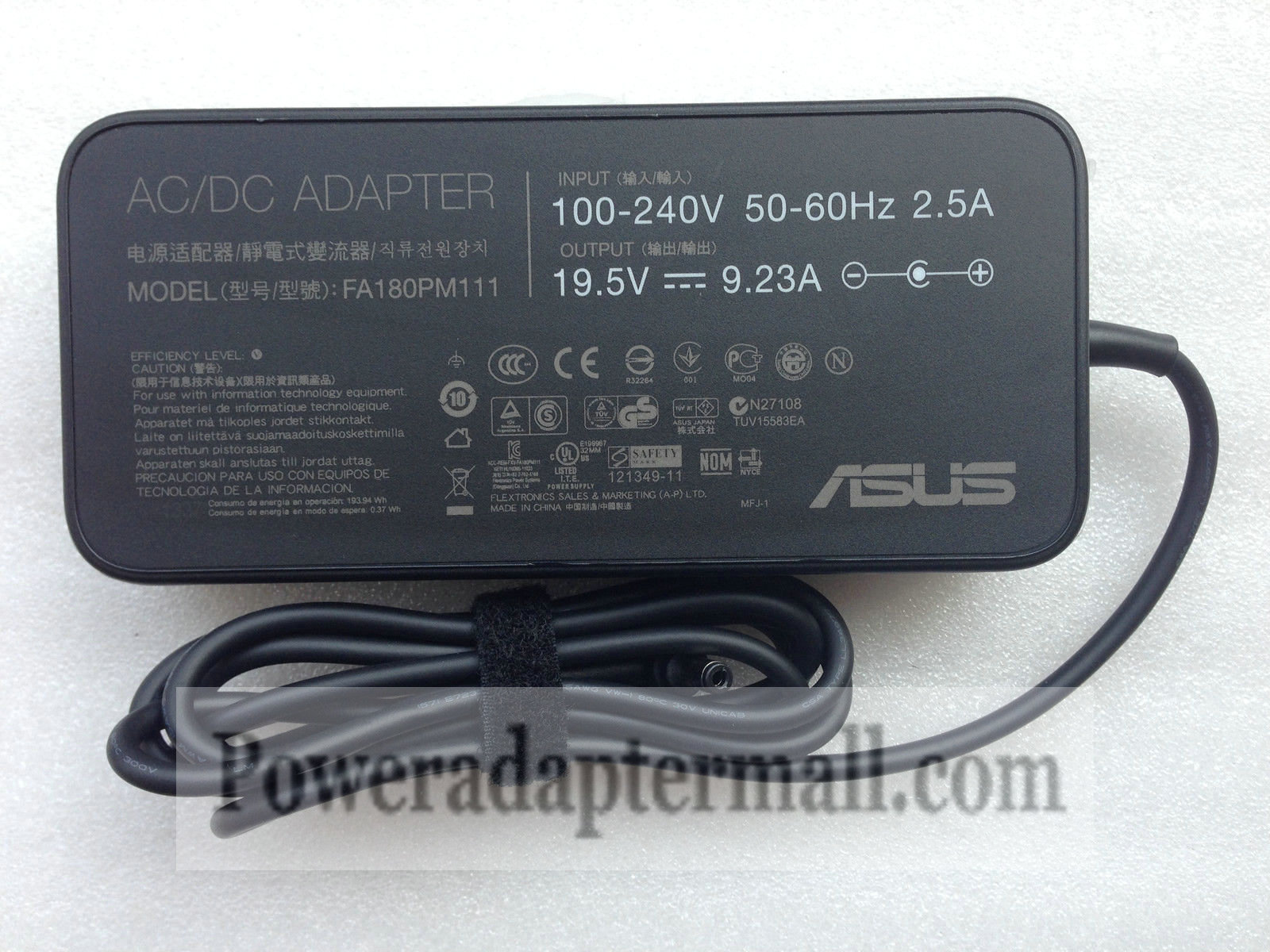 19.5V 9.23A ASUS G750JW/G750JX/G750JZ FA180PM111 AC Adapter