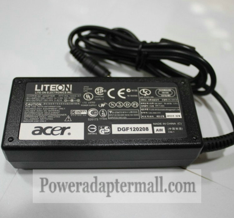 New Genuine 19V 3.42A Acer Aspire 5820 5820T 5820TG AC Adapter