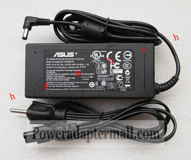 Genuine 19V 4.74A Asus X73 X73V X73E Notebook PC AC Adapter