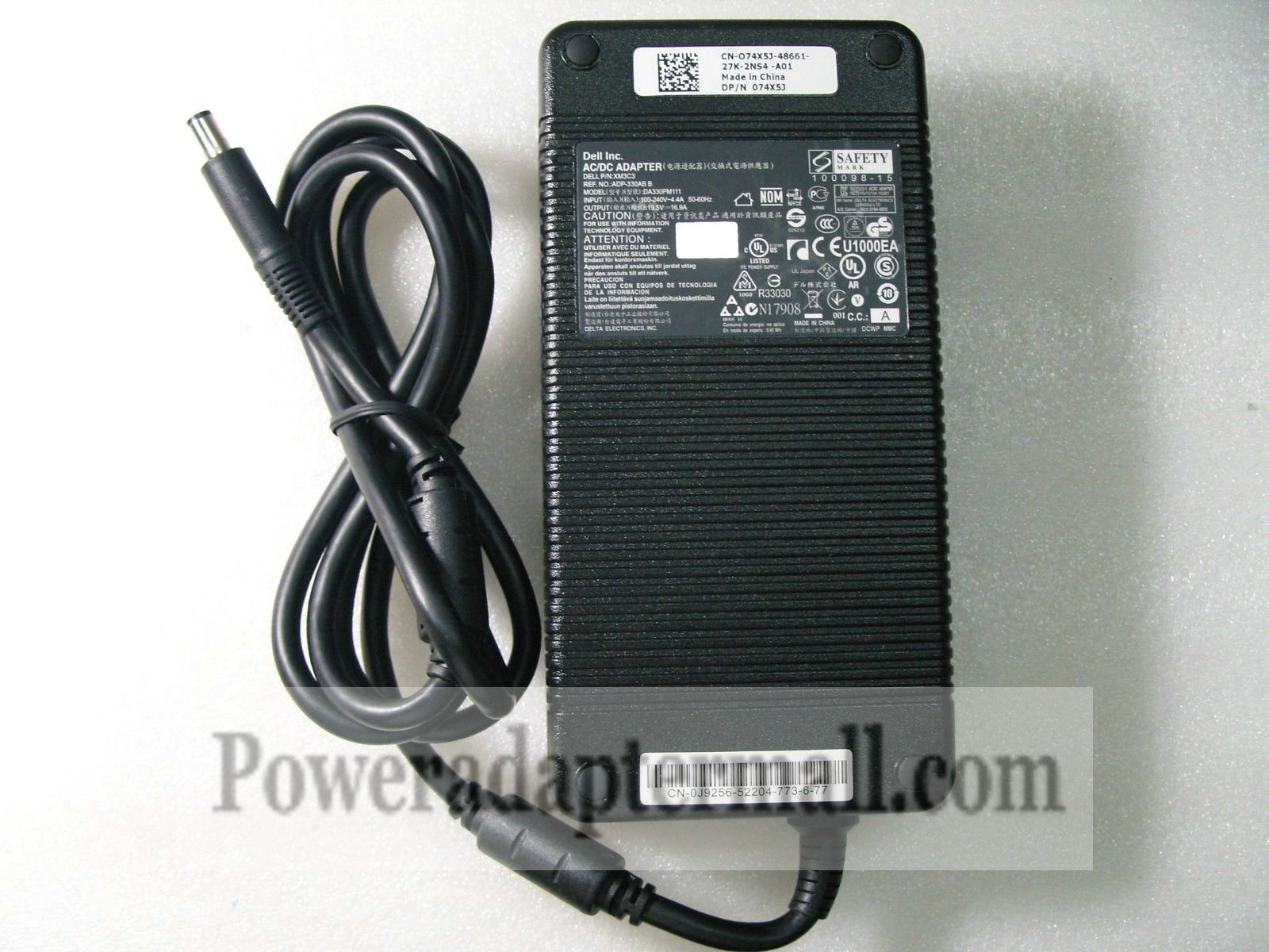 19.5V 16.9A 330W Dell Alienware M18x i7-3940XM Laptop AC Adapter