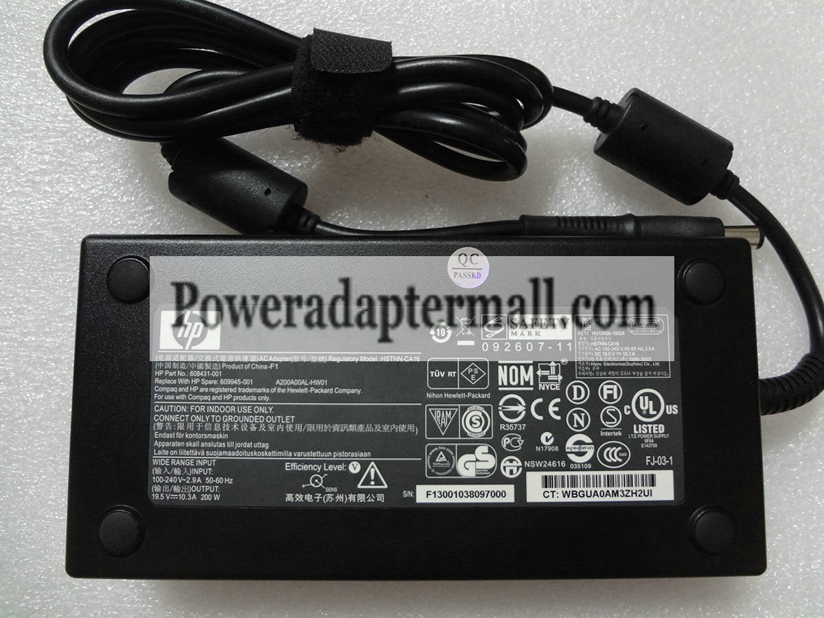Slim Genuine 200W HP ZBOOK 15 17 HSTNN-CA16 AC Adapter charger