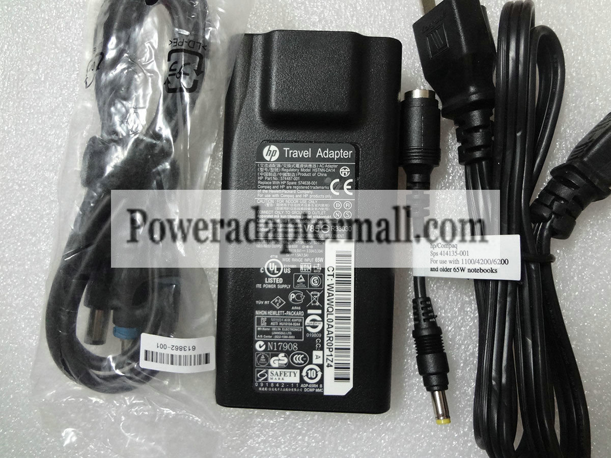 NEW Genuine 19.5V 3.33A HP 613862-001 USB AC Travel Adapter
