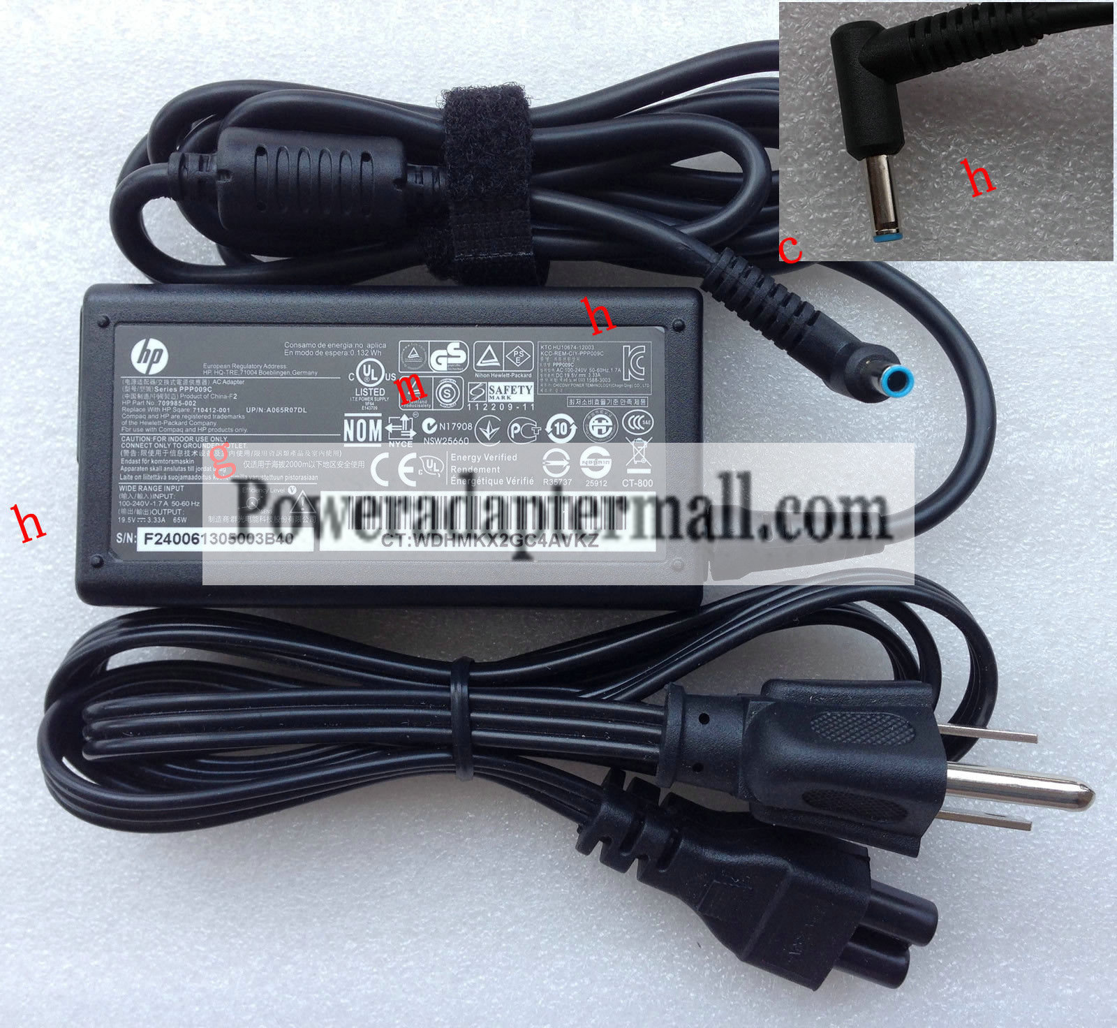 19.5V 3.33A HP PPP009D 709985-003 714657-001 AC Adapter