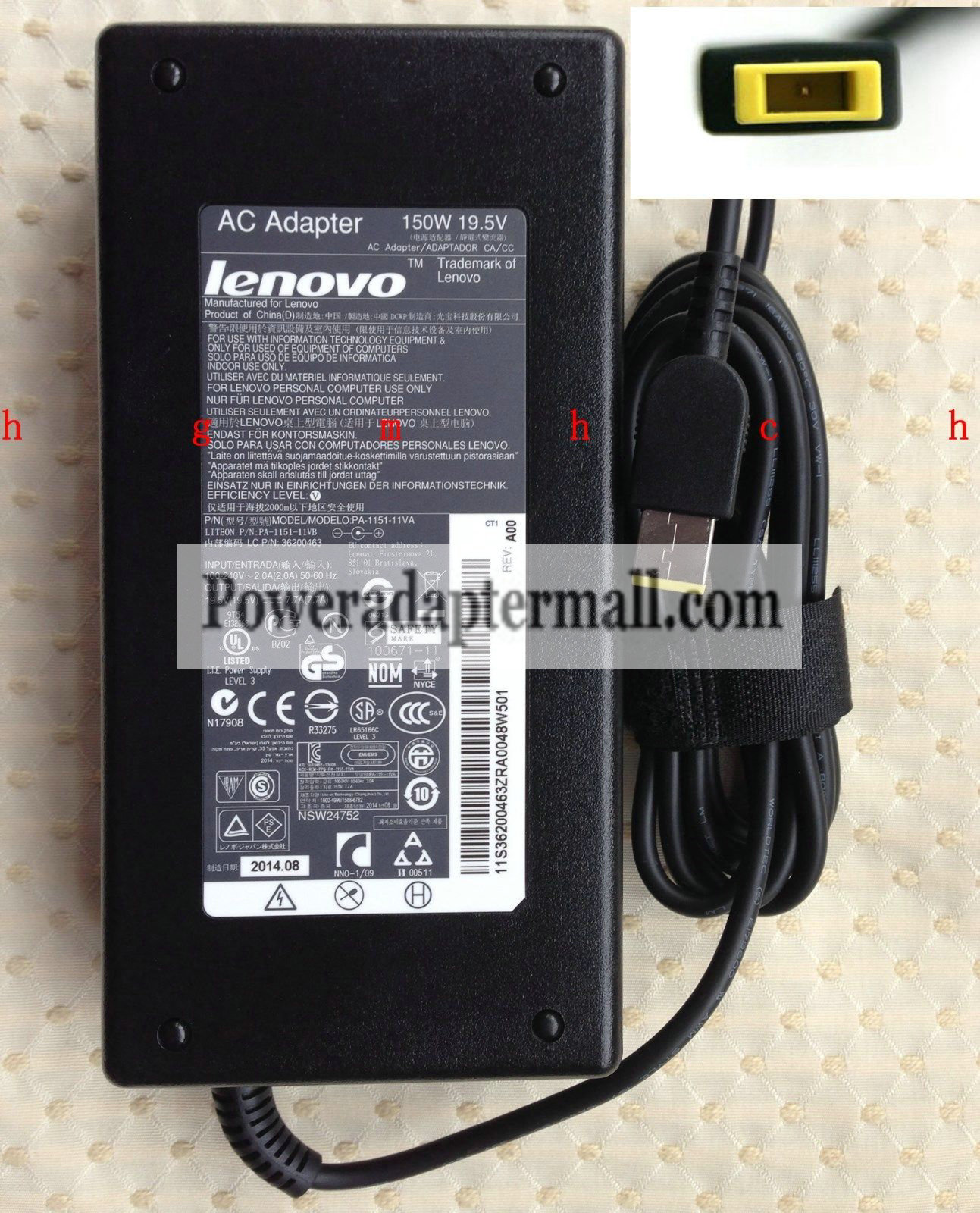 19.5V 7.7A Lenovo PA-1151-11VA IdeaCentre A740 150W AC Adapter