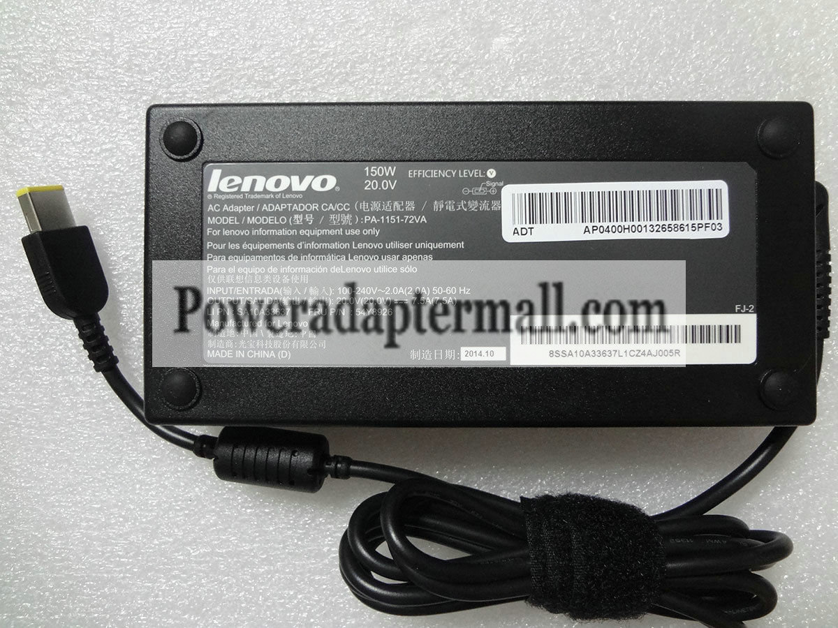 20V 7.5A 150W Lenovo PA-1151-72VA 54Y8926 SA10A33637 AC adapter