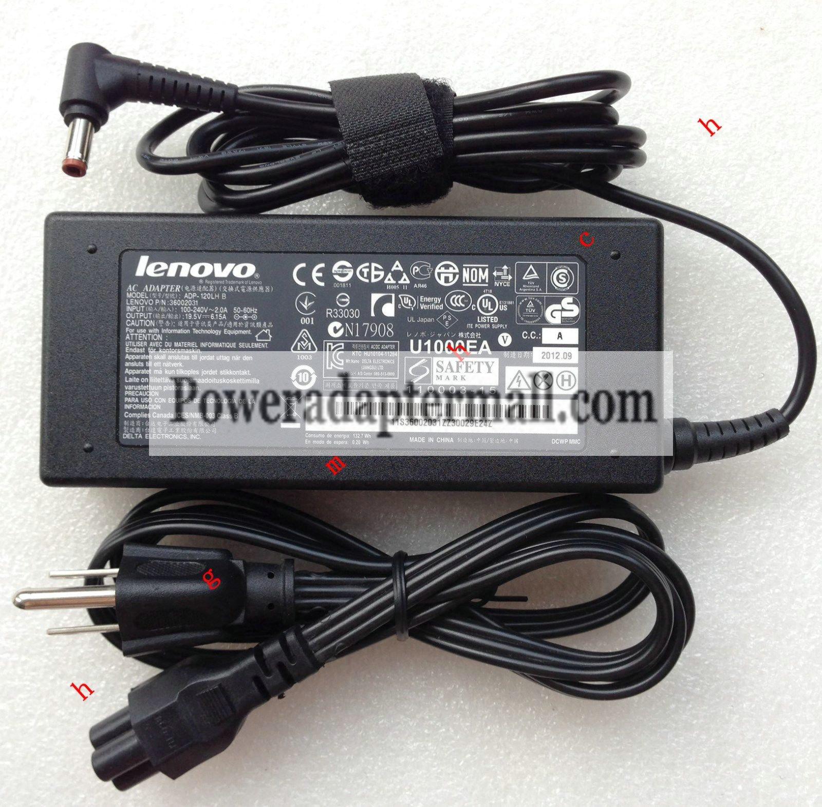 19.5V 6.15A Lenovo IdeaPad Y500 ADP-120LHB power AC Adapter