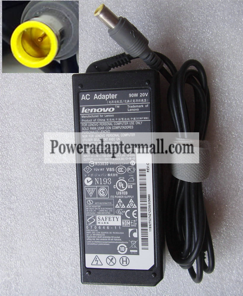 20V 4.5A Lenovo 93P5026 PA-1900-17I 42T4428 AC Adapter charger