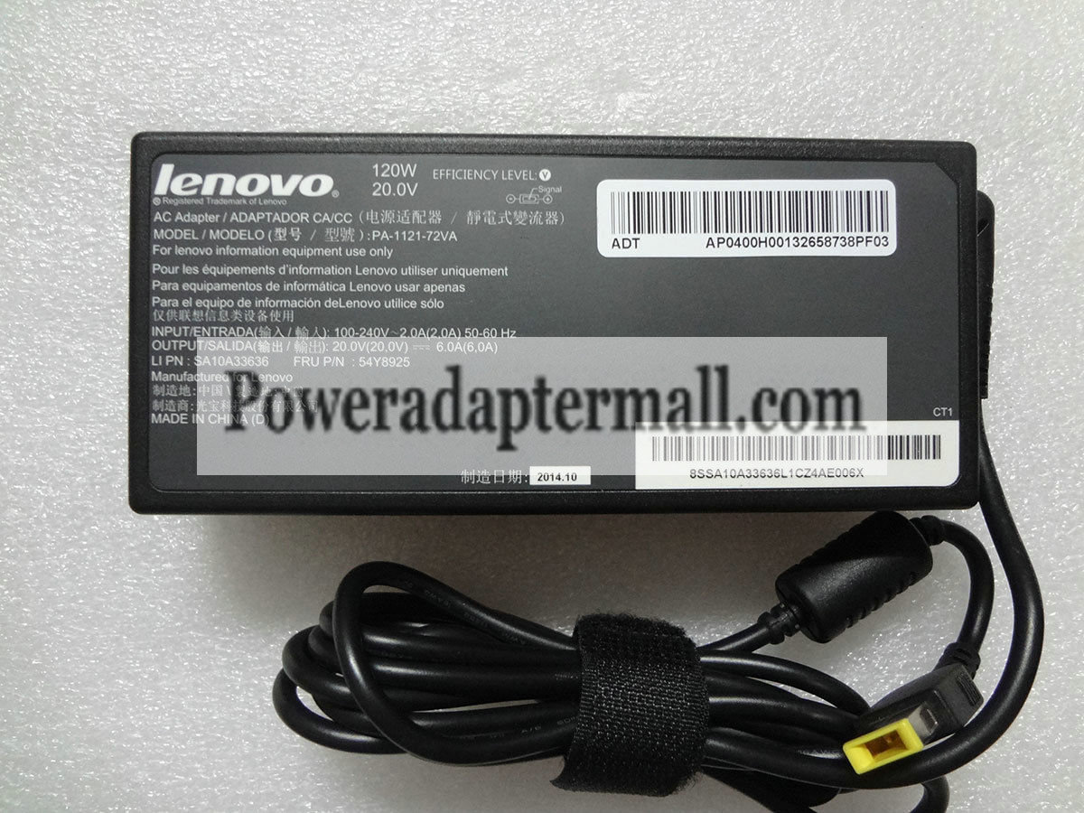 20V 6A 120W Lenovo PA-1121-72VA SA10A33636 54Y8925 AC adapter