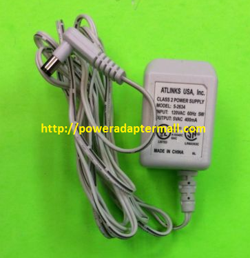 NEW Atlinks 5-2634 5VAC 400MA Power Adapter Cord - Click Image to Close