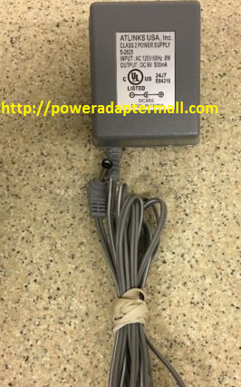 NEW Atlinks Output 9V DC 500mA FOR 5-2625 AC Power Supply Adapter Charger - Click Image to Close