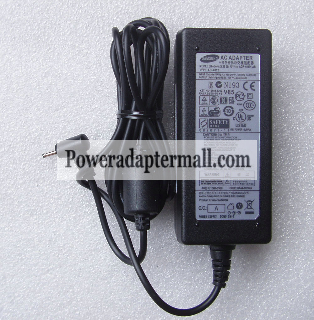 Samsung AA-PA3N40W 12V 3.33A 40W Laptop AC Adapter charger
