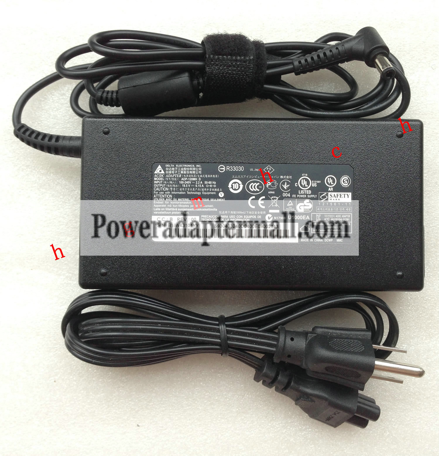 120W 19.5V 6.15A Clevo W230SD ADP-120MH D power AC Adapter
