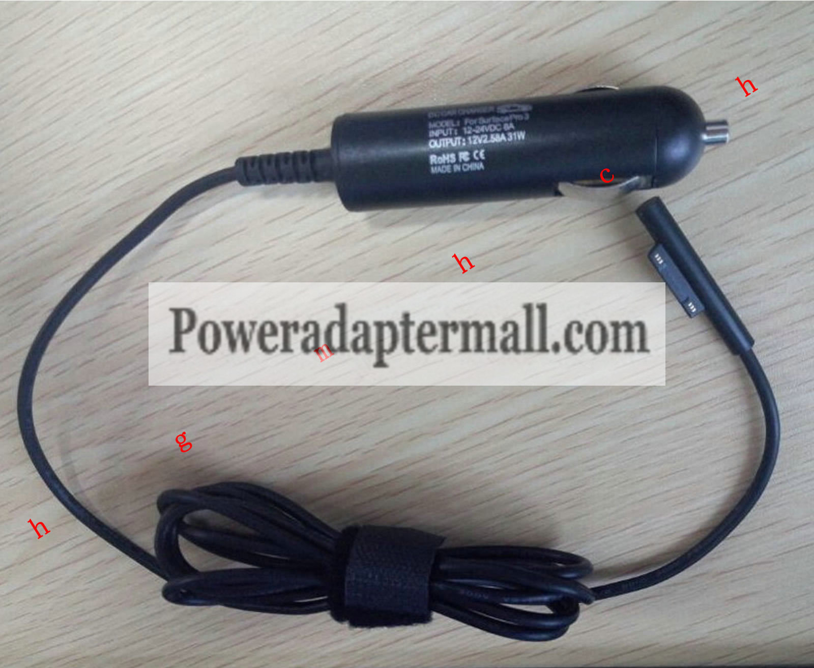 12V 2.58A DC Car Charger for Microsoft Surface Pro 3,i5-4300u