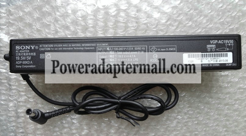 Genuine 91W SONY ADP-90KD A VGP-AC19V50 USB AC Power Adapter