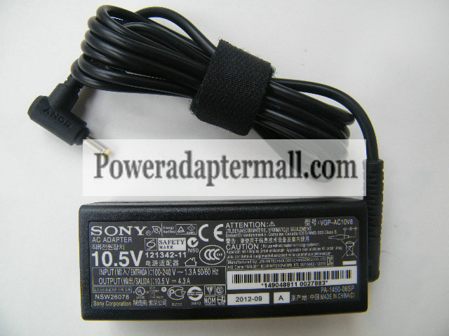 10.5V 4.3A 45W Sony VAIO SVD11213CXB SVD1121BPXB AC Adapter