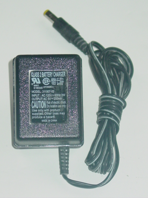 311907-02 Battery Charger AC Adapter 5VAC 250mA 31190702