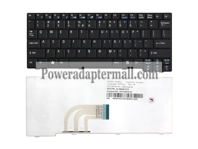 Black Acer Aspire One D250 D150 D150-1044 Laptop Keyboard