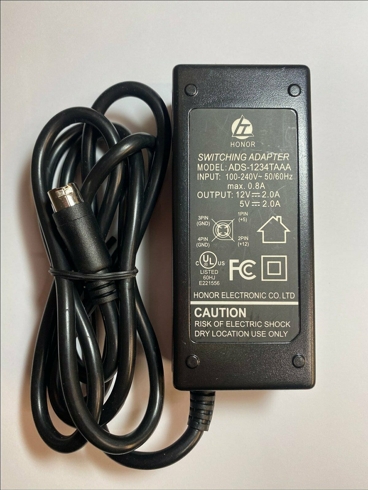 Replacement for Flypower Power Supply SPP34-12.0/5.0-2000 12.0V 5.0V 2000mA Type: Power Adapter V