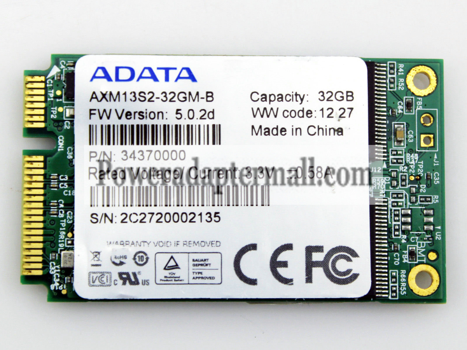 1.8"SSD AData S596 Turbo AXM13S2-32GM-B 32GB mSATA 3.0Gbps
