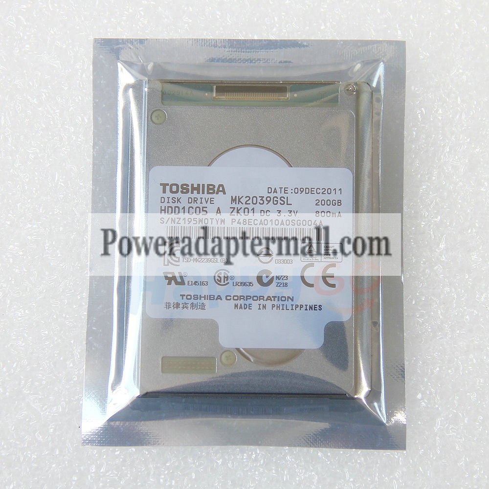 1.8"Toshiba MK2039GSL 200GB HARD Disk DRIVE for SONY HDR-XR260E