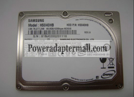 1.8"40G Samsung HS040HB 4200 RPM IDE CE Hard Drive HDD