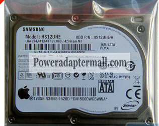 Apple MacBook Air 13"A1304 120GB Samsung HS12UHE 1.8"Hard Drive - Click Image to Close