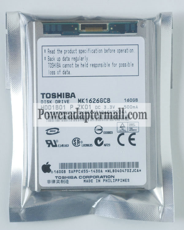 New Toshiba MK1626GCB 160GB HDD for iPod classic 6t 8mm HS161JQ