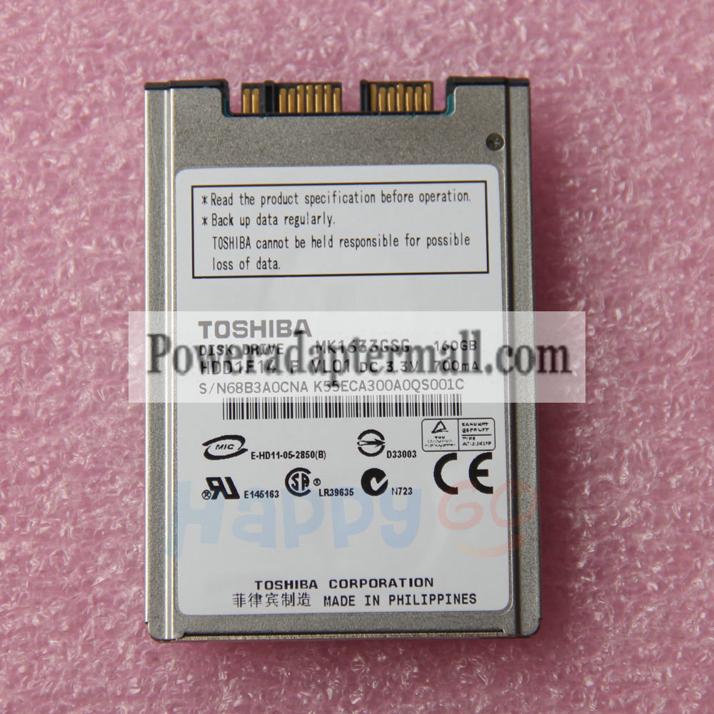 1.8"Toshiba MK1633GSG 160GB Hard Disk Drive Micro SATA