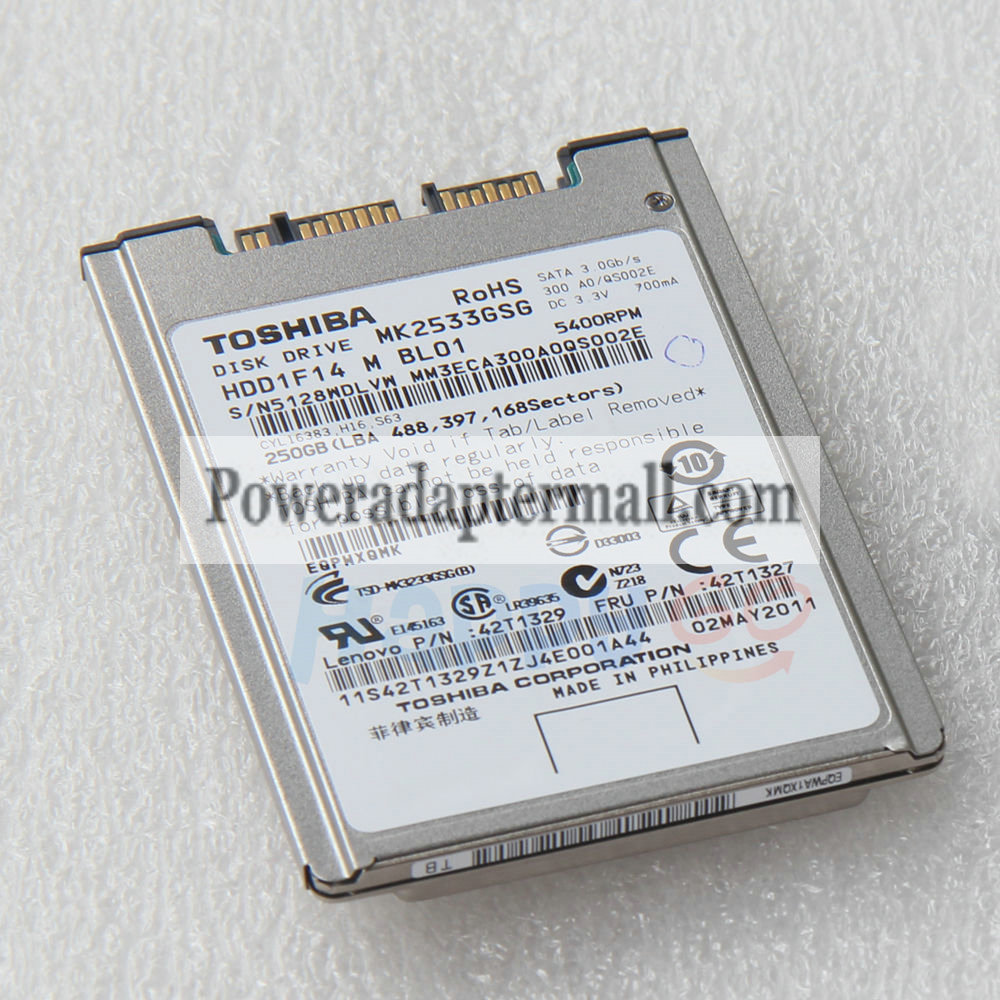 Toshiba MK2533GSG 250GB Hard Drive For Dell D4200 IBM X300 T400S