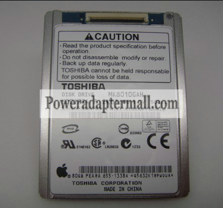 80GB Toshiba MK8010GAH ZIF Notebook Hard Drive 1.8 inch iPod /