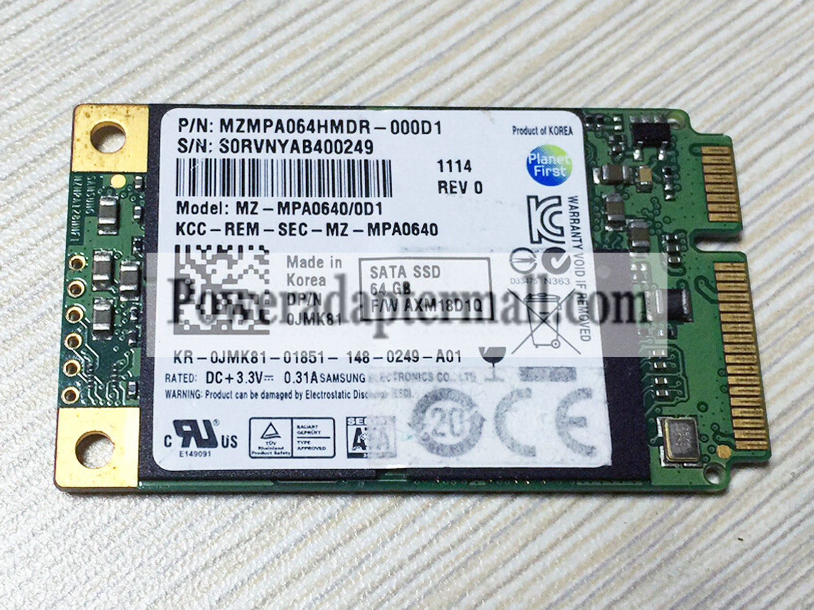 Samsung 64GB SSD Solid State Drive mSATA MZMPA064HMDR-000D1