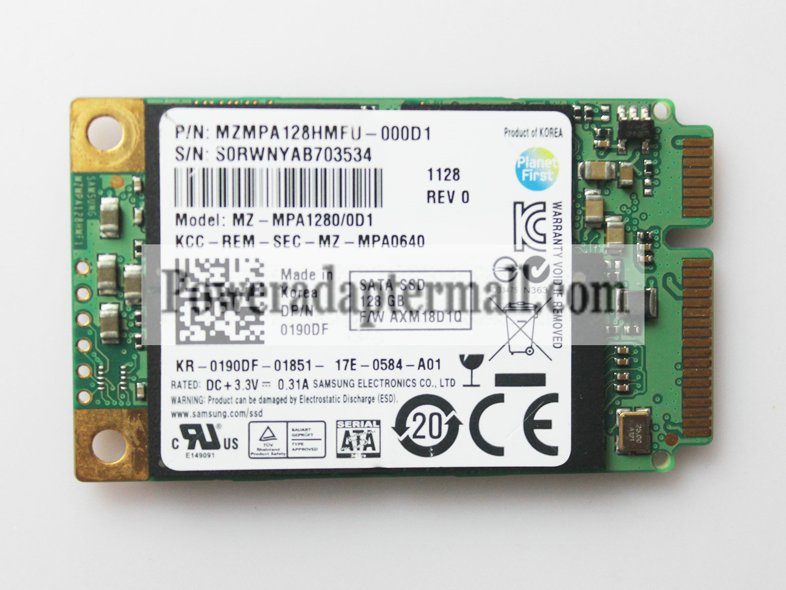 Samsung 128GB SSD MSATA PCI-E HARD DRIVE MZMPA128HMFU-000D1