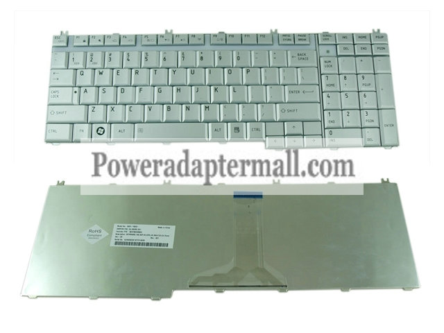 Toshiba Satellite P205D P205D-S7436 Laptop Keyboard Silver
