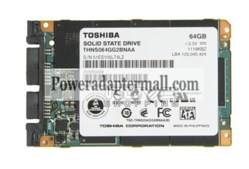 1.8" Toshiba SSD Micro sata 64GB Hard Drive solid state disk