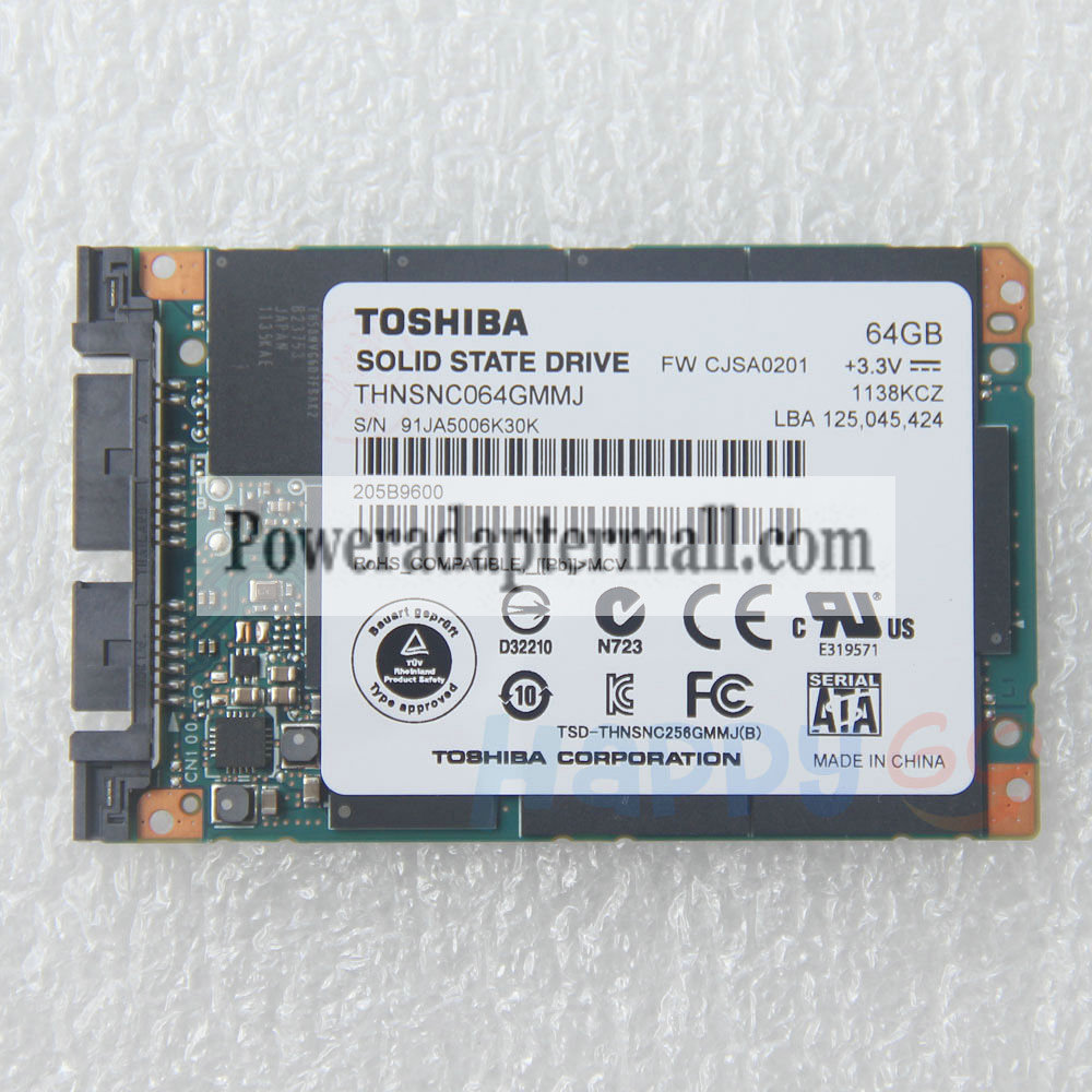 64GB Toshiba SATA Internal THNSNC064GMMJ SSD FOR HP 2530p 2740p