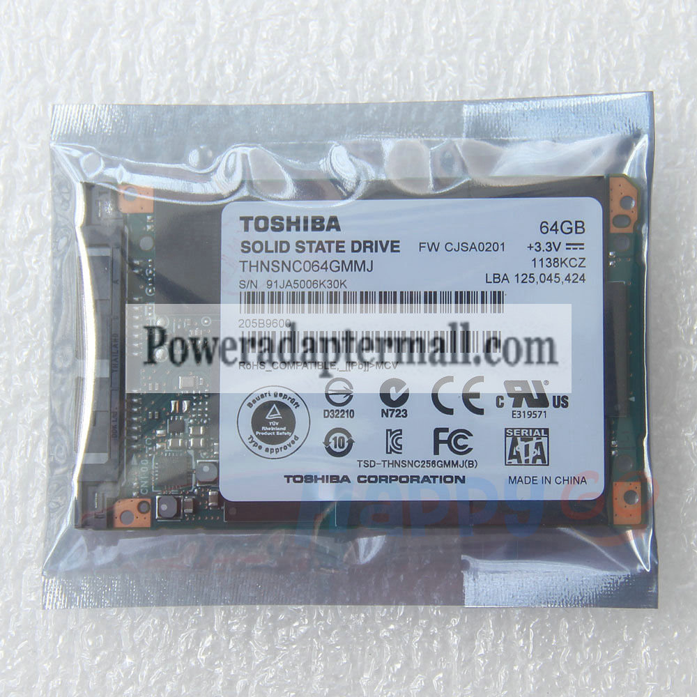 1.8 inch Toshiba THNSNC064GMMJ 64G Solid State Drive SSD
