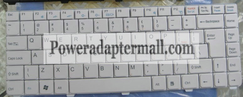 White Sony VGN-C1S VGN-C1Z Laptop Keyboard