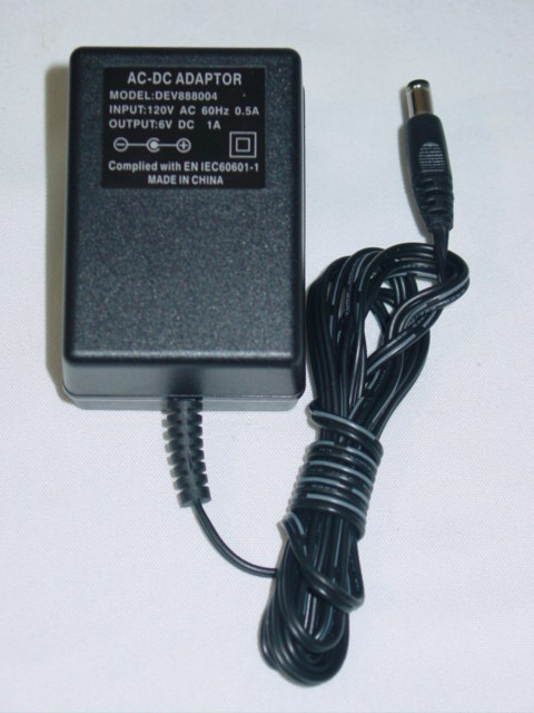 6V 1A 1000mA DEV888004 AC Adapter
