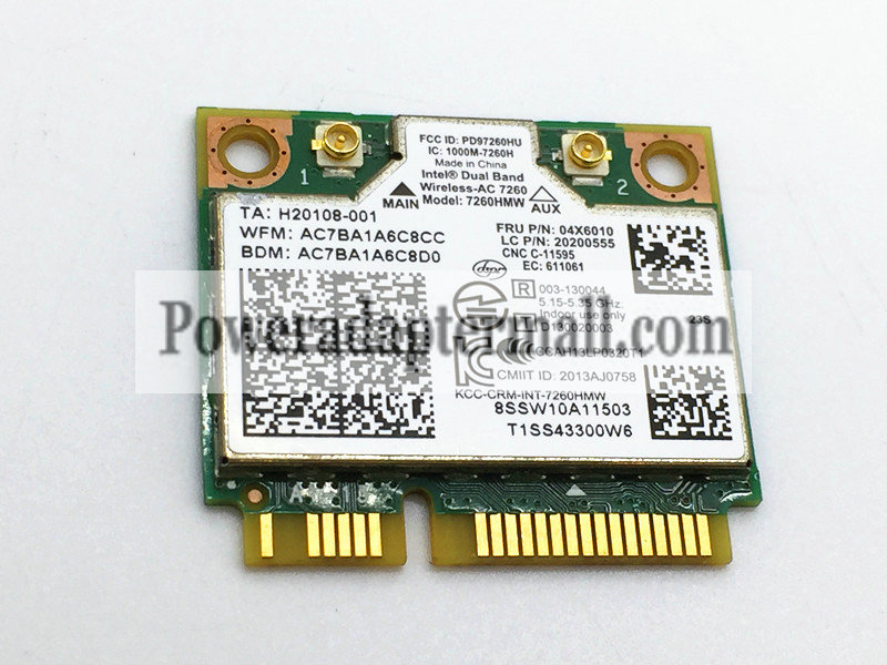Lenovo/IBM INTEL 7260AC 876M Bluetooth 4.0 wireless card 04w3814