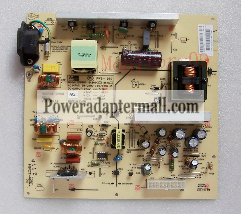 R03P33-0006I LD6001 LD6011 PWB-1059 L327HP Power Supply Board