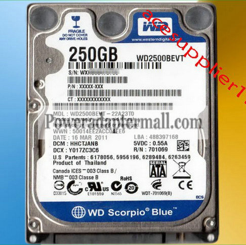 Western Digital WD2500BEVT 2.5"250GB Internal 5400RPM Hard Drive