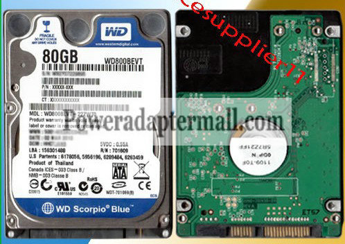 2.5"SATA 80GB WD WD800BEVT 5400RPM Hard Drive for laptop