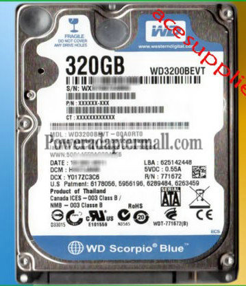 WD3200BEVT Western Digital 2.5" SATA 320GB Hard Drive for laptop