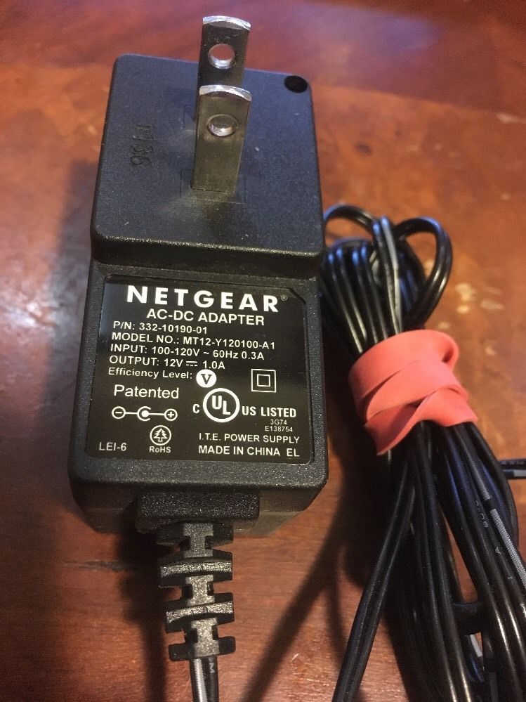 Genuine Netgear MT12-Y120100-A1 12V 1A Power Supply AC Adapter 332-10190-01 CORD