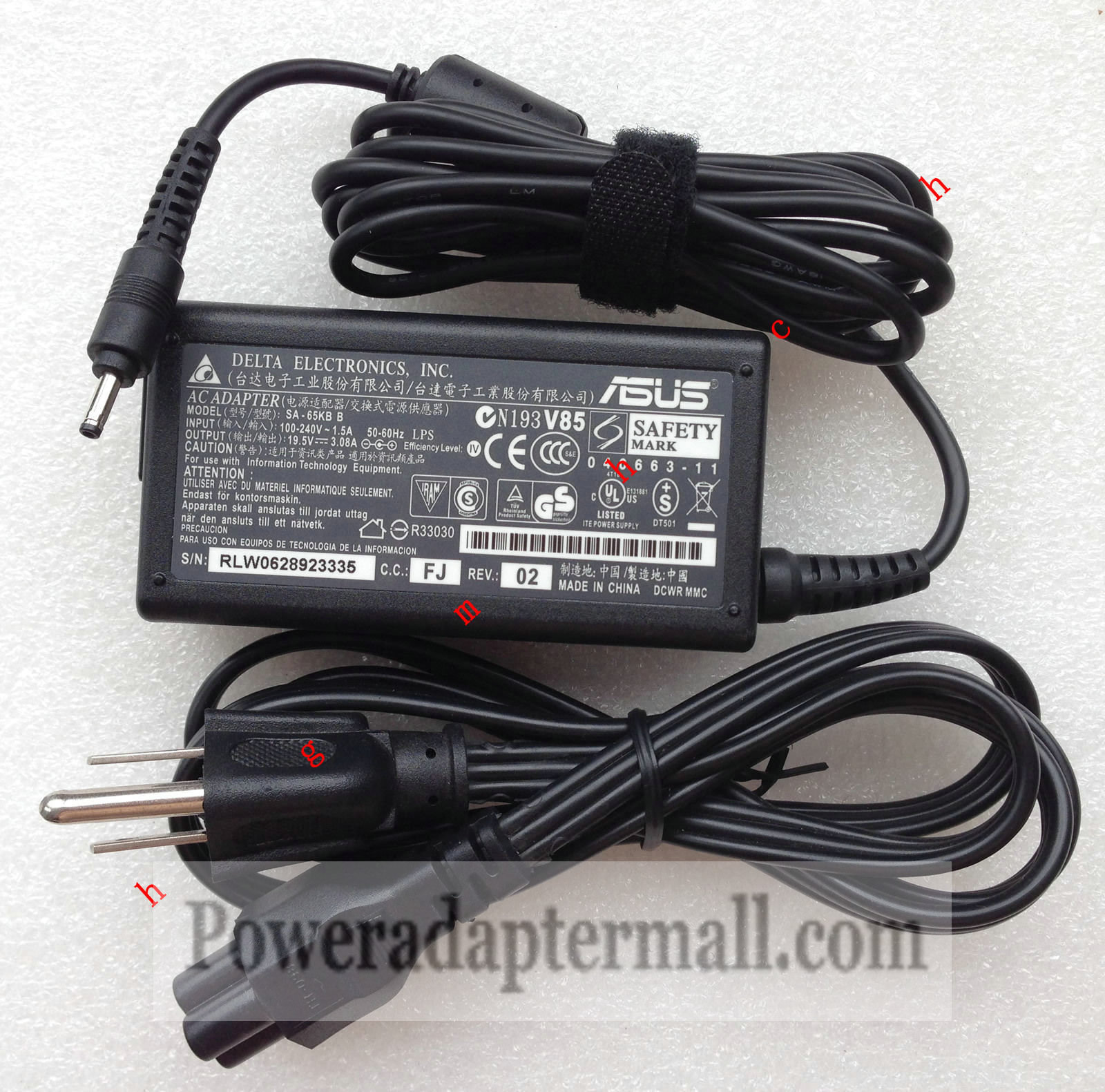 SA-65KB B ASUS Eee Slate B121 19.5V 3.08A AC Adapter ADP-65NH A