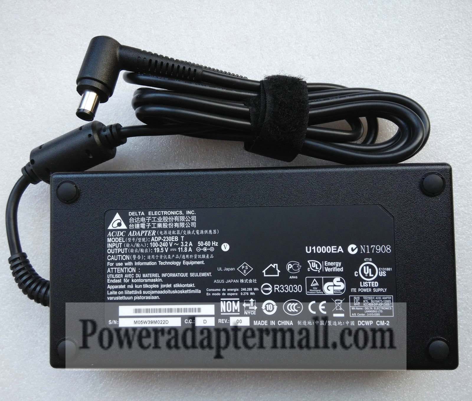 Original 19.5V 11.8A ASUS ROG G751JT-DH72 ADP-230EB T AC Adapter