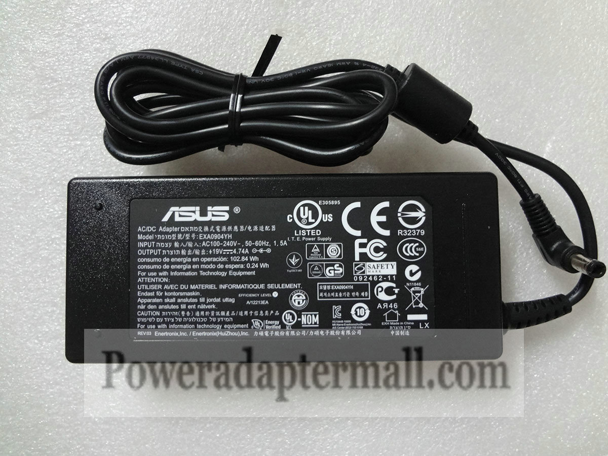 Genuine 19V 4.74A Asus A73 A73E A73E-XE1 EXA0904YH AC Adapter